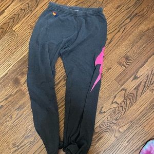 Aviator Nation Pink Lightning Bolt Sweatpants